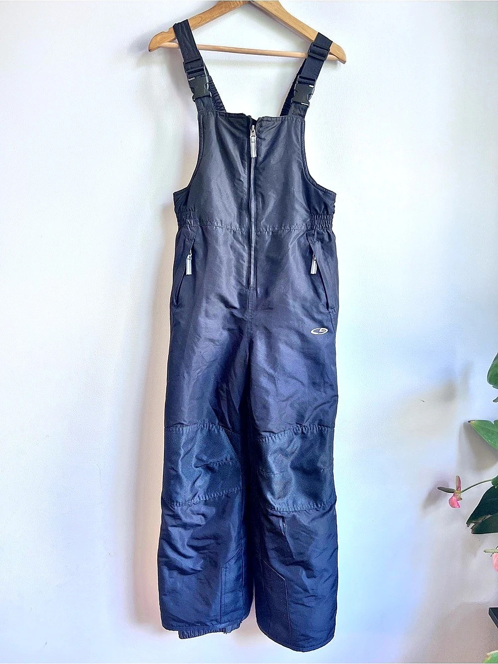 Champion Youth Medium Winter Insulated Snow Ski Snowboard Black Bib Overalls